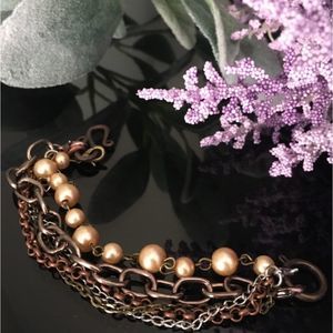 Multi Textured chunky chain link steampunk bracelet